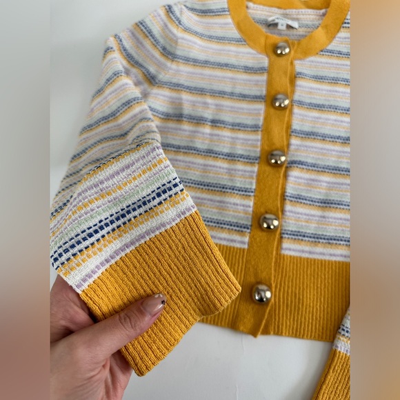 Milly Striped Tweed Cardigan size M Preowned - Picture 11 of 16